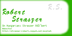 robert straszer business card